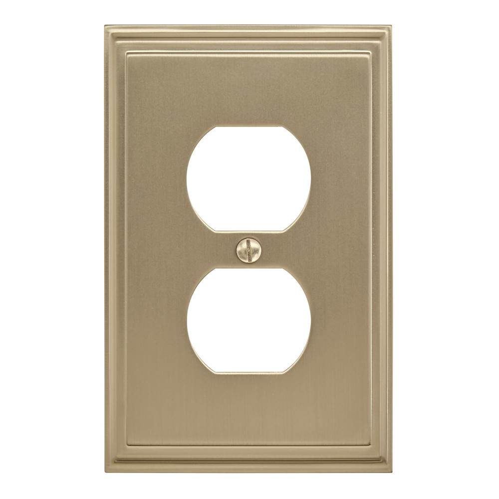 Amerock Mulholland 1 Receptacle Golden Champagne Wall Plate