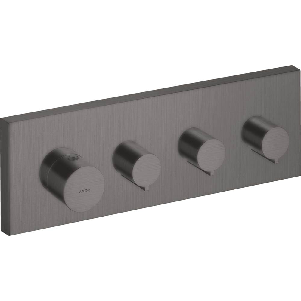 Axor ShowerSolutions Thermostatic Module Trim 15'' x 5'' for 3 Functions in Brushed Black Chrome