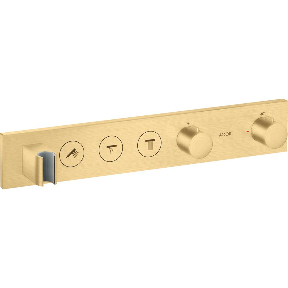 Axor ShowerSolutions Thermostatic Module Trim Select for 3 Functions in Brushed Gold Optic