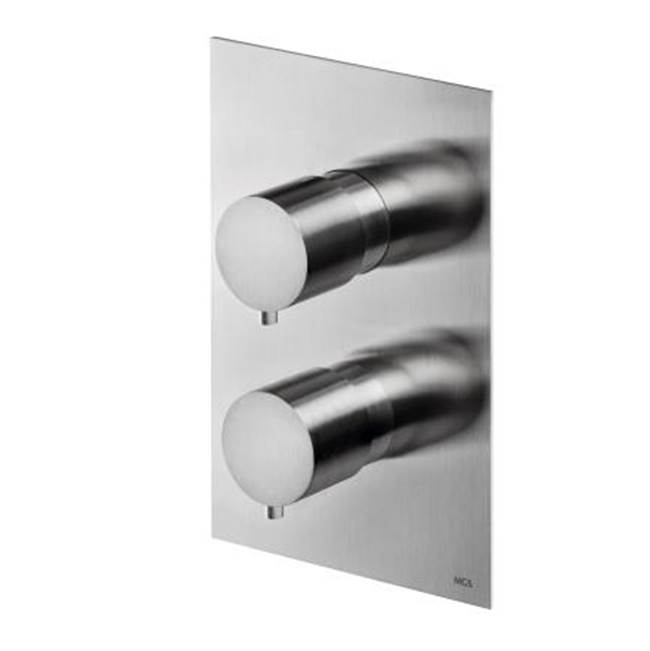 MGS Bagno Minimal Thermo Valve Trim with Volume Control Trim Stainless Steel Matte Gold