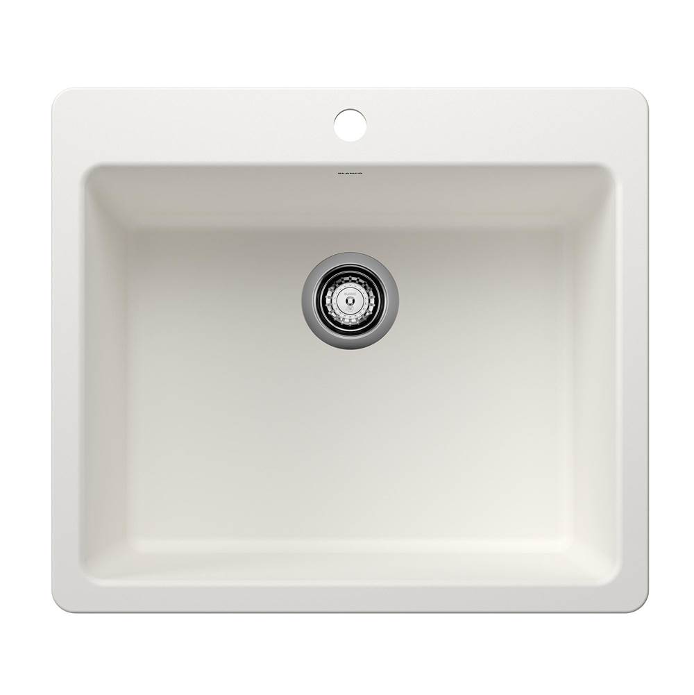 Blanco Liven SILGRANIT 25'' Single Bowl Dual Mount Kitchen Sink - White