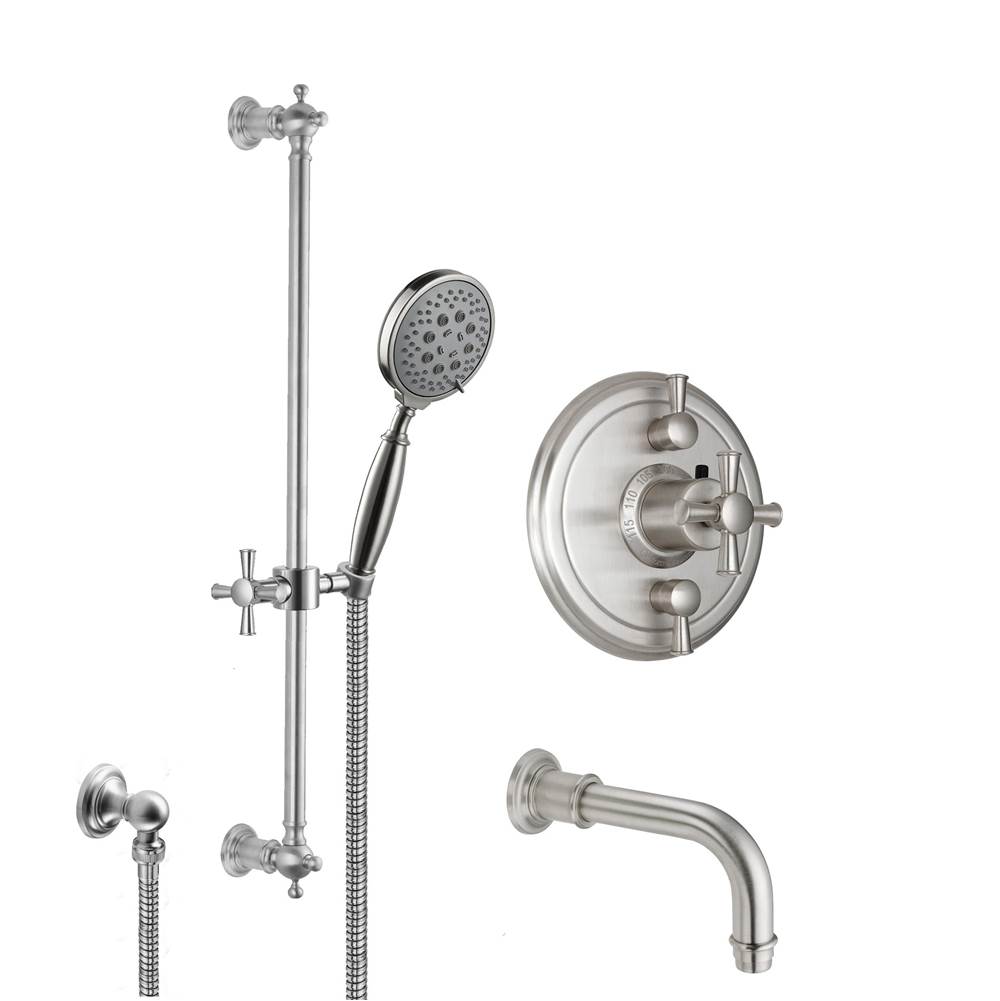 California Faucets Miramar Styletherm 1/2'' Thermostatic Shower System with Handshower Slide Bar and Tub Spout
