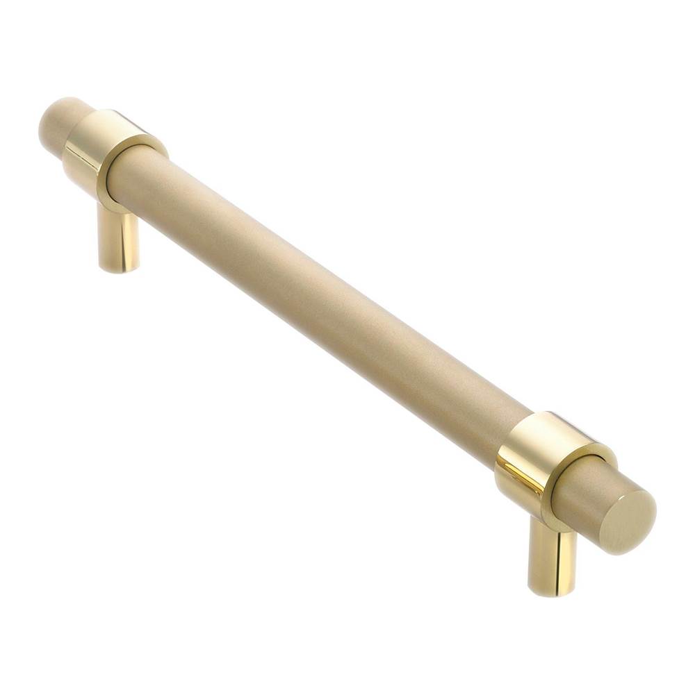 Colonial Bronze Cabinet Pull Hand Finished in Polished Brass and Matte Satin Nickel