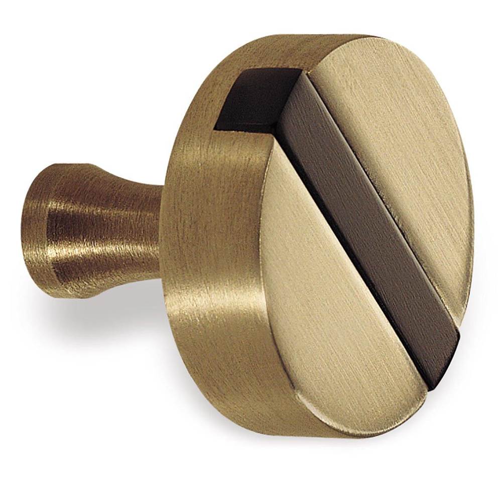 Colonial Bronze Top Striped Cabinet Knob Hand Finished in Satin Nickel and Matte Satin Black