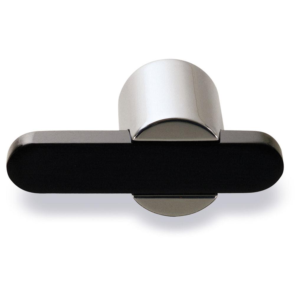 Colonial Bronze T Cabinet Knob Hand Finished in Satin Brass and Matte Satin Black