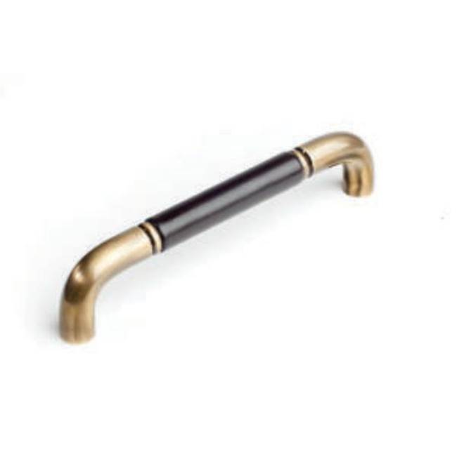 Colonial Bronze Leather Accented Wire Cabinet Pull, Door Pull, Shower Door Pull, Matte Satin Nickel x Sulky Black Leather