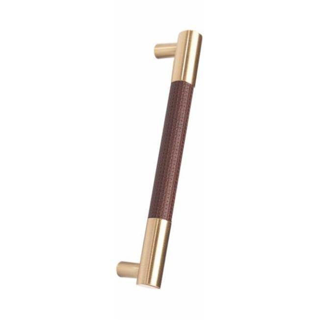 Colonial Bronze Leather Accented Round Appliance Pull, Door Pull, Shower Door Pull, Towel Bar With Straight Posts, Matte Satin Copper x Royal Hide Dead White Leather