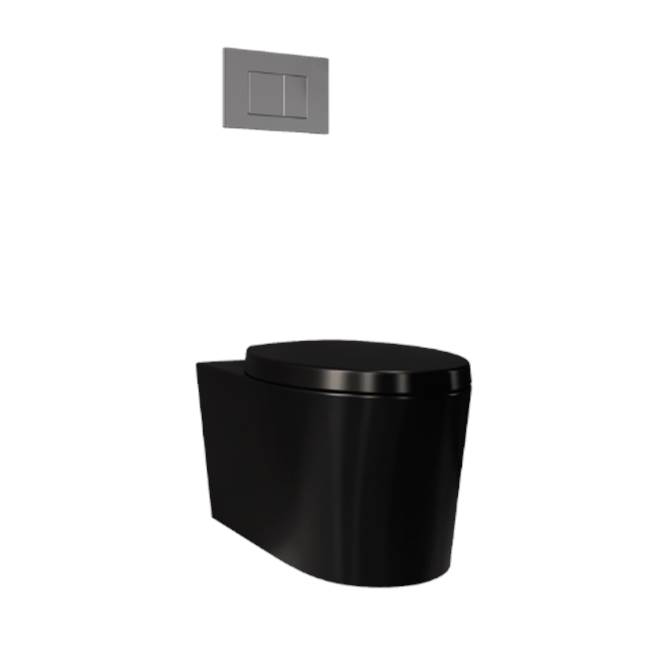 Crosswater London Mpro Wall-Hung Toilet, Matte Black (With Seat)