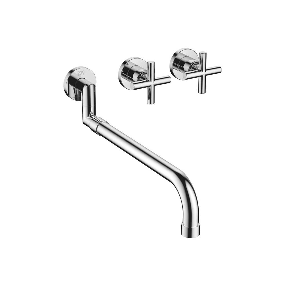 Dornbracht Tara Wall-Mounted Sink Mixer With Extending Spout In Polished Chrome