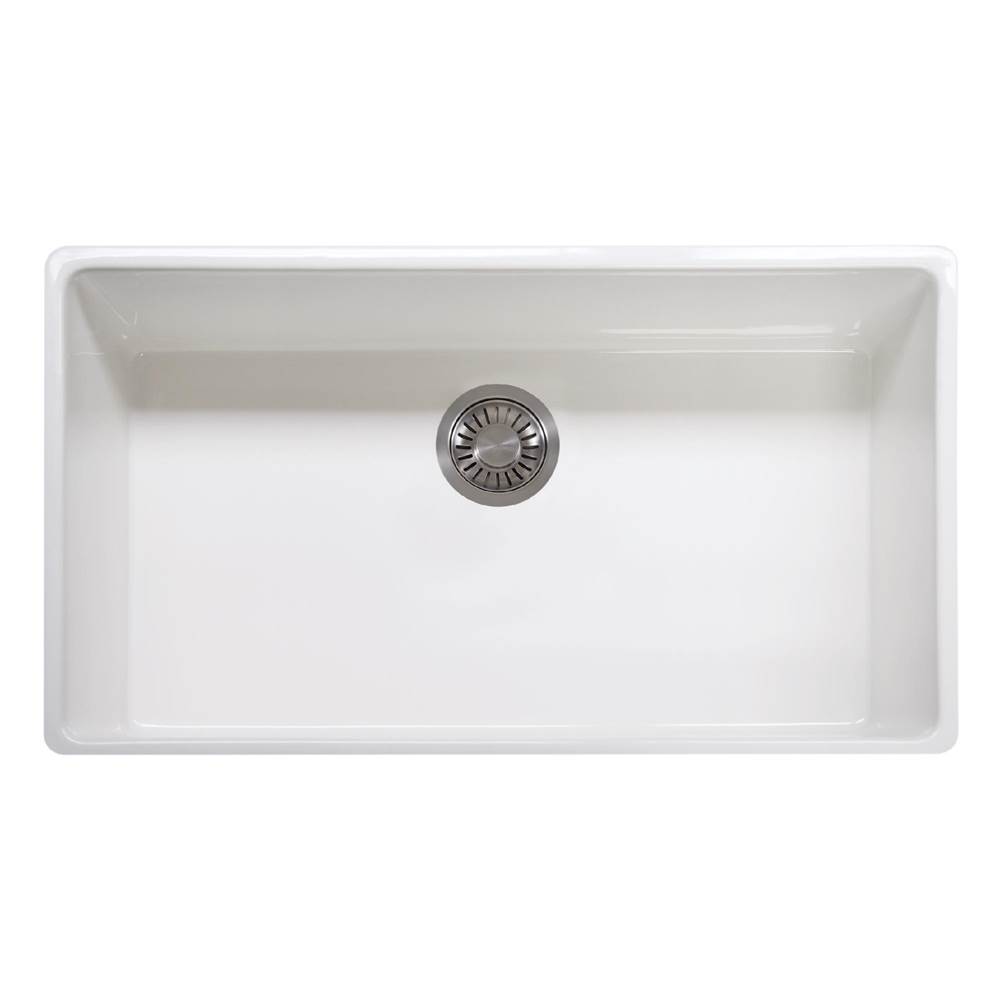 Franke Farm House 36-in. x 20-in. White Apron Front Single Bowl Fireclay Kitchen Sink - FHK710-36WH