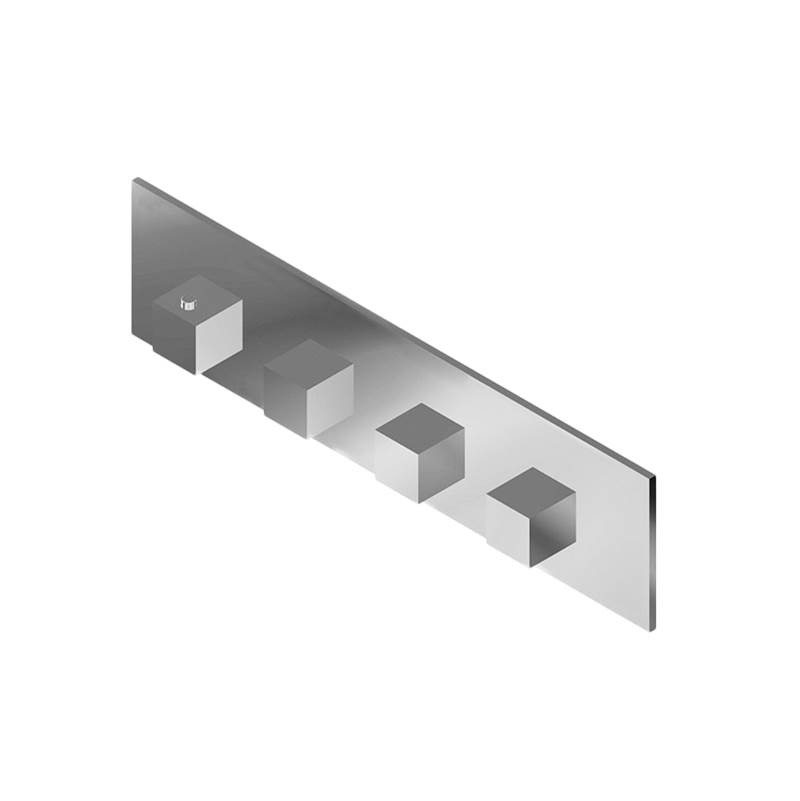 Graff M-Series Square Thermostatic 4-Hole Trim Plate w/Square Handle (Horizontal Installation)