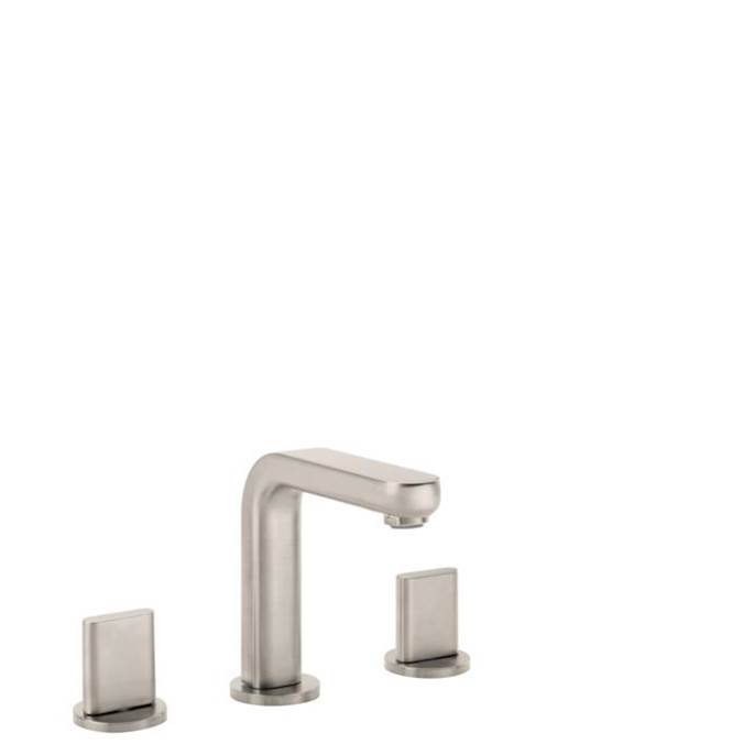 Hansgrohe Metris S Widespread Faucet 100 with Full Handles and Pop-Up Drain, 1.2 GPM in Brushed Nickel