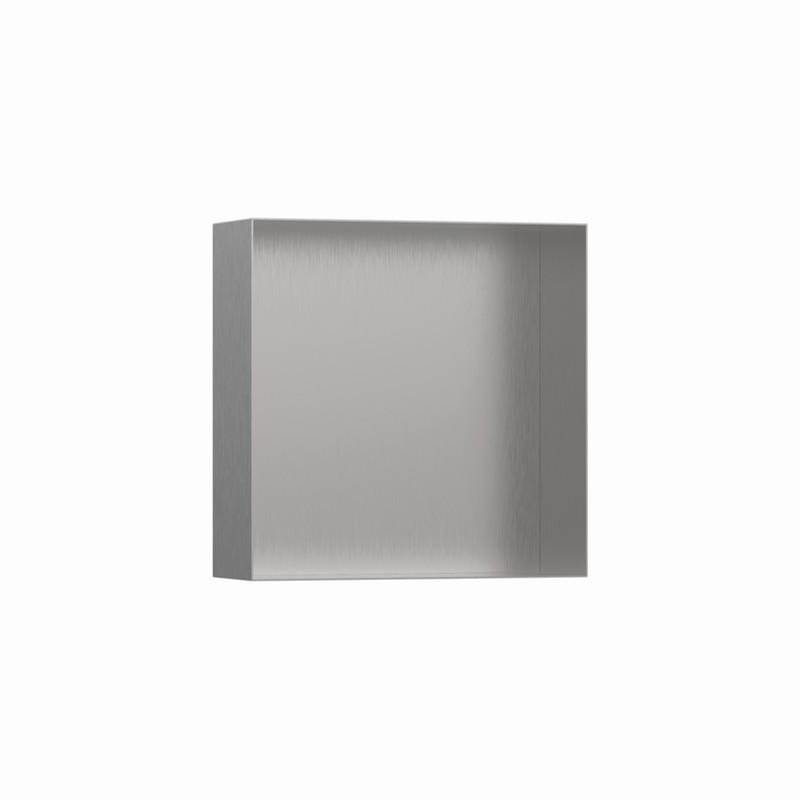 Hansgrohe XtraStoris Minimalistic Wall Niche with Open Frame 12''x 12''x 4''  in Brushed Stainless Steel