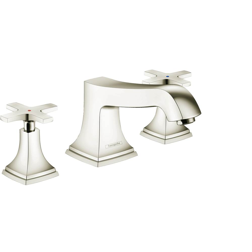 Hansgrohe Metropol Classic 3-Hole Roman Tub Set Trim with Cross Handles in Polished Nickel