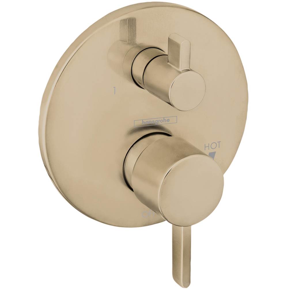 Hansgrohe EcoStat Pressure Balance Trim S with Diverter in Brushed Bronze
