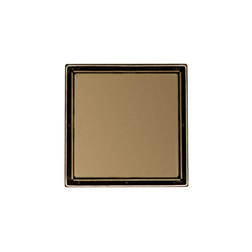 Infinity Drain 5'' x 5'' LTD 5 Tile Insert Complete Kit in Satin Bronze with ABS Drain Body, 2'' Outlet