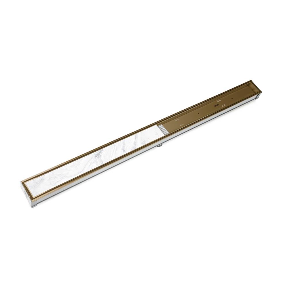 Infinity Drain 60'' S-PVC Series Complete Kit with Tile Insert Frame in Satin Bronze