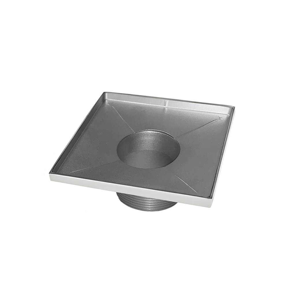 Infinity Drain 5'' x 5'' Stainless Steel 2'' Throat only in Satin Stainless