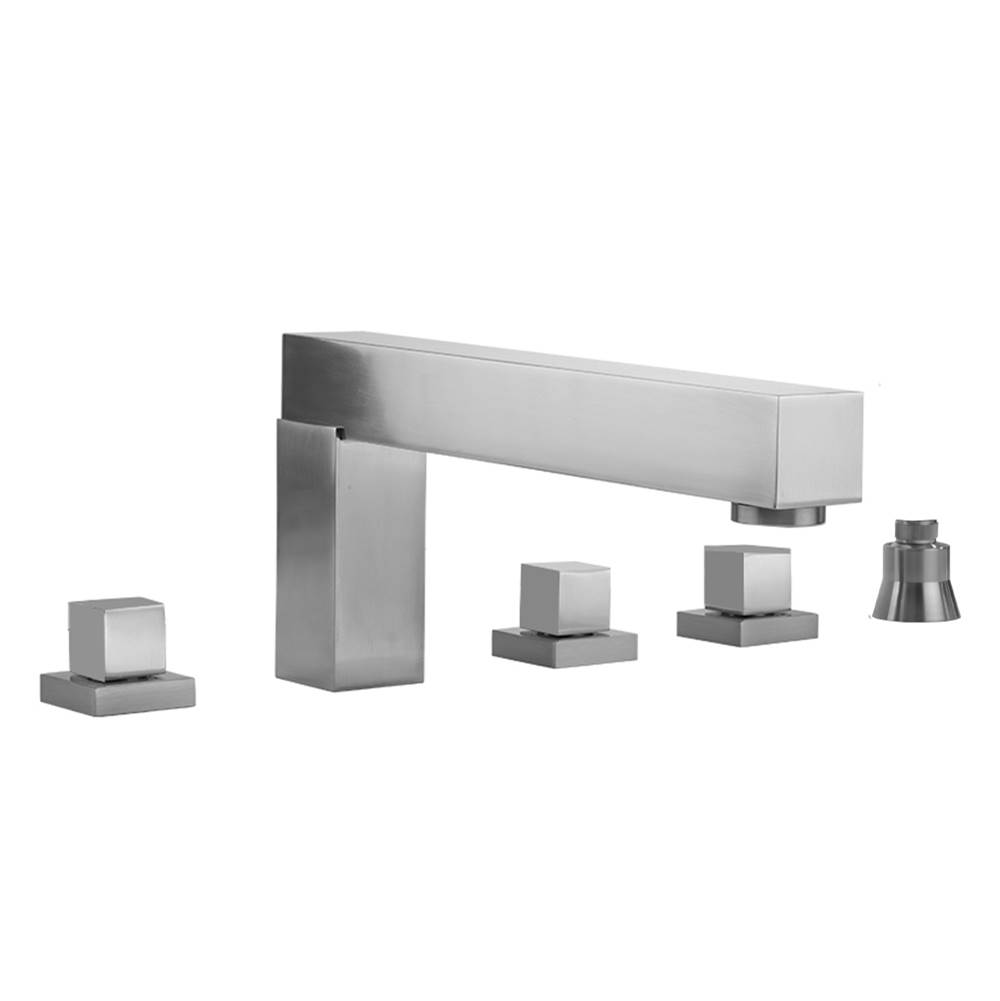 Jaclo CUBIX® Roman Tub Set with Cube Handles and Straight Handshower Holder