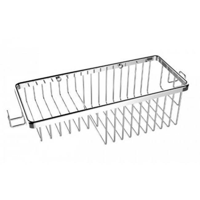 Kartners Bath & Shower Baskets - Wire Basket with Hooks-Brushed Nickel