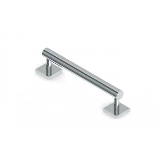 Kartners 9400 Series 24-inch Round Grab Bar with Square Rosettes 35mm-Brushed Chrome
