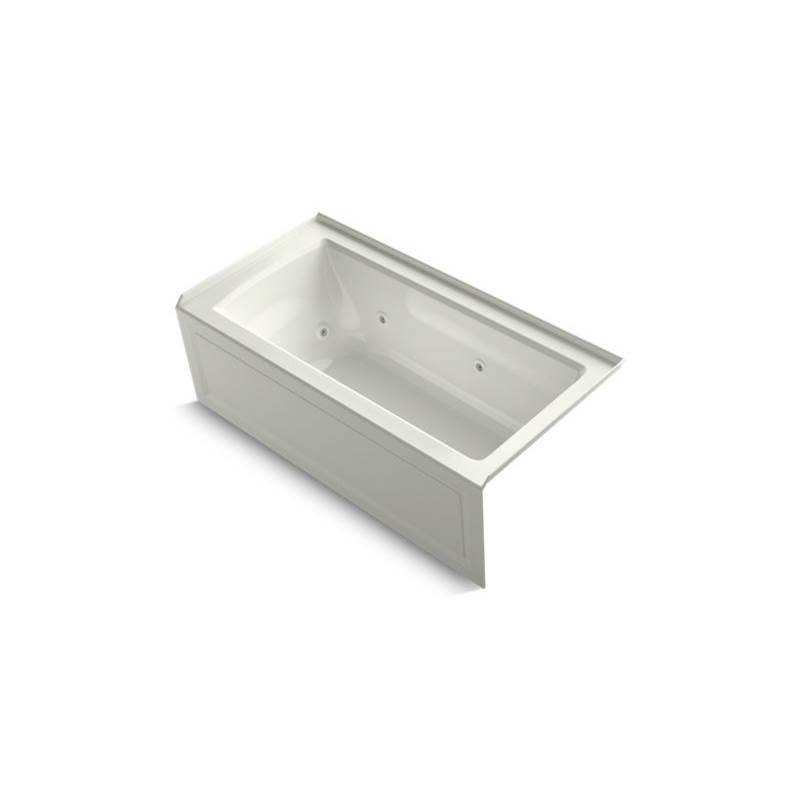 Kohler Archer® 60'' x 30'' three-side integral flange whirlpool bath with right-hand drain, heater, and Comfort Depth® design