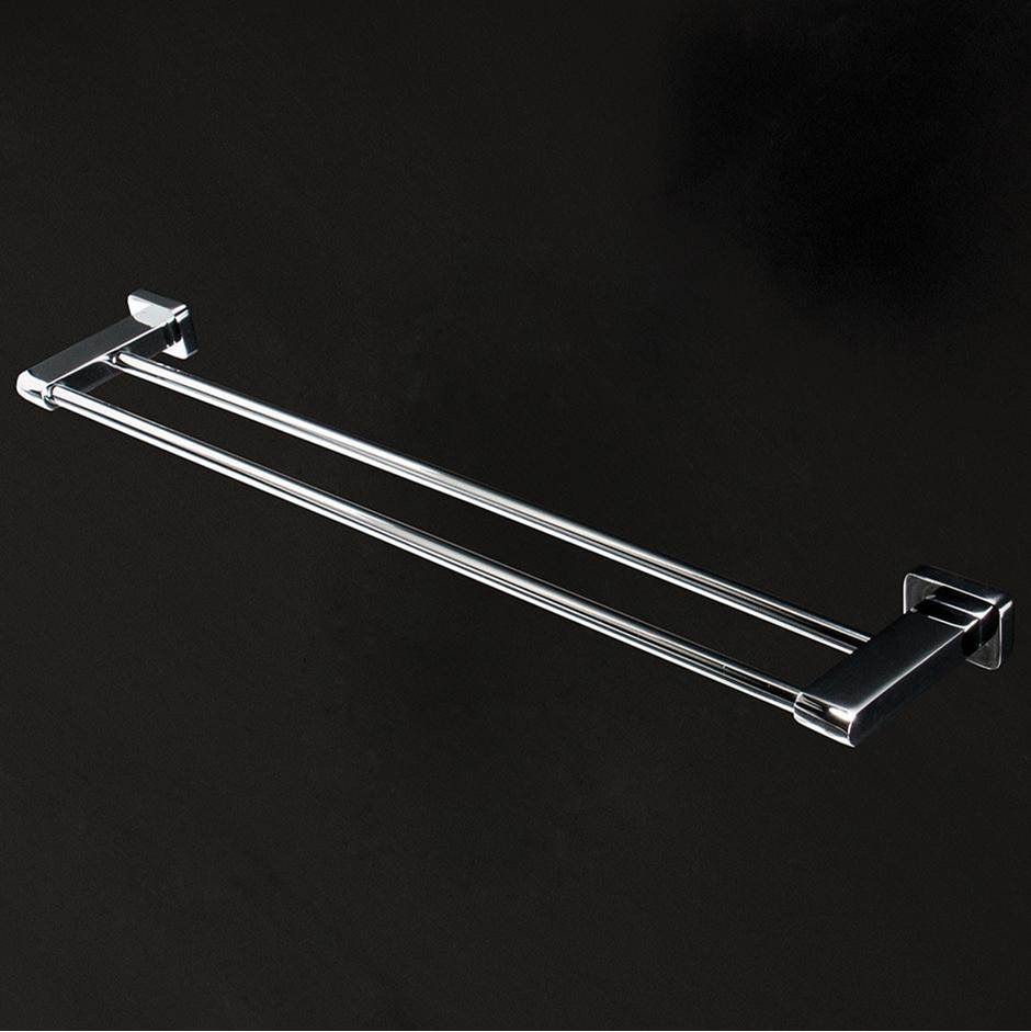 Lacava Wall mount double towel bar made of chrome plated brass W: 25 3/4'', D: 4 3/8''