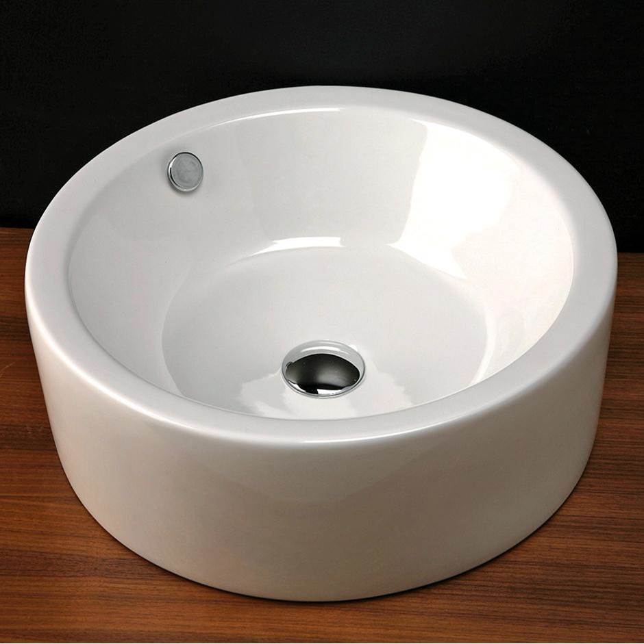 Lacava Vessel porcelain Bathroom Sink with overflow, finished back.19 1/4'' DIAM, 7''H