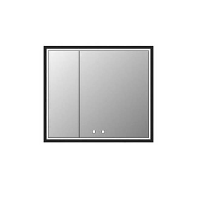 Madeli Illusion Lighted Mirrored Cabinet , 36''X 36''-12L/24R - Recessed Mount, Brus. Nickel Frame-Lumen Touch+, Dimmer-Defogger-2700/4000 Kelvin