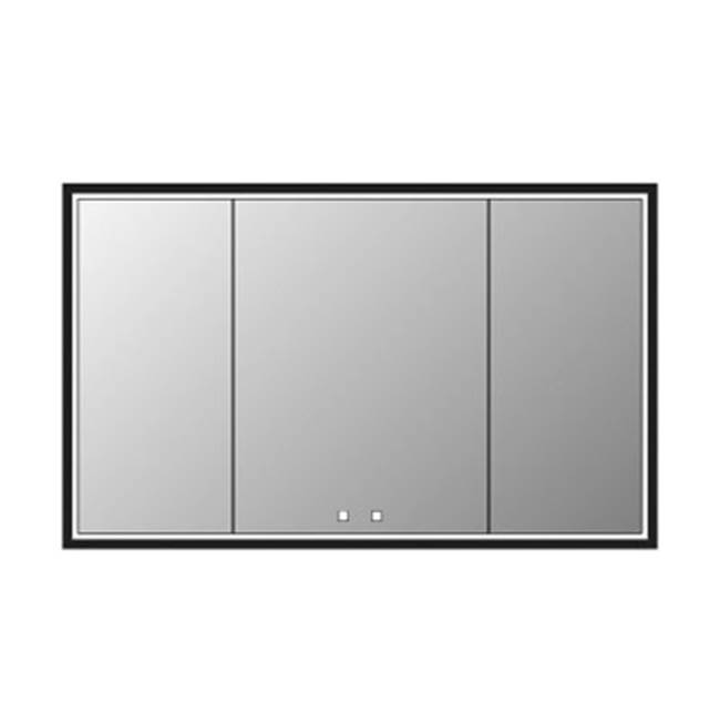 Madeli Illusion Lighted Mirrored Cabinet , 60X36''-18L/24L/18R-Recessed Mount, Matte Black Frame-Lumen Touch+, Dimmer-Defogger-2700/4000 Kelvin