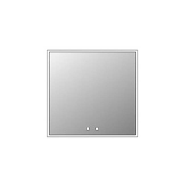 Madeli Vanguard Lighted Mirrored Cabinet , 29X29''-Right Hinged-Surface Mount, Matte Black Side Kit - Lumen Touch+, Dimmer-Defogger-2700/4000 Kelvin