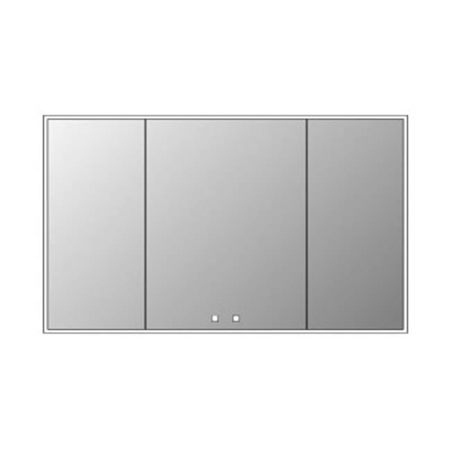 Madeli Vanguard Lighted Mirrored Cabinet , 59X35''-18L/24L/18R-Surface Mount, Matte Black Side Kit - Lumen Touch+, Dimmer-Defogger-2700/4000 Kelvin