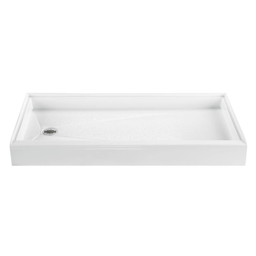 MTI Baths 6030 Acrylic Cxl Lh Drain 3-Sided Integral Tile Flange - Biscuit
