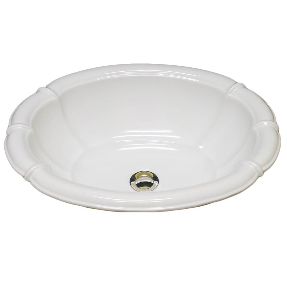 Marzi Sinks Large Fluted Oval Drop-In  42 White