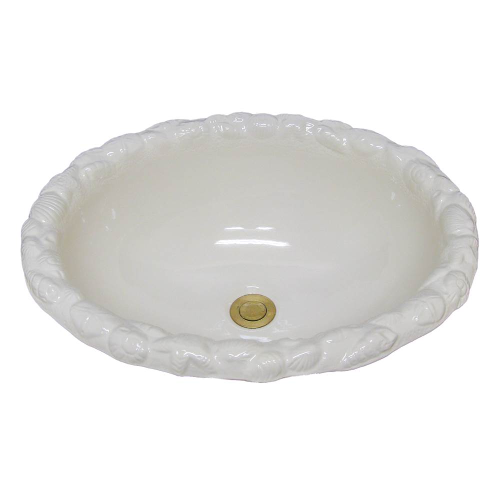 Marzi Sinks Oval Drop-In Sea Shell Rim  42 White