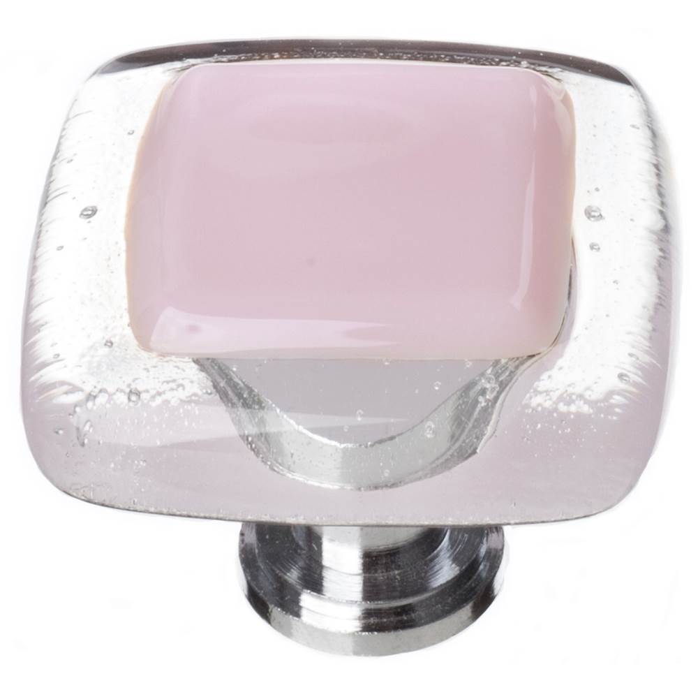 Sietto Reflective Pink Knob With Polished Chrome Base