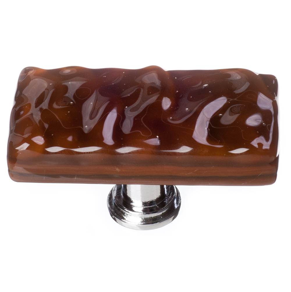 Sietto Glacier Woodland Brown Long Knob With Oil Rubbed Bronze Base