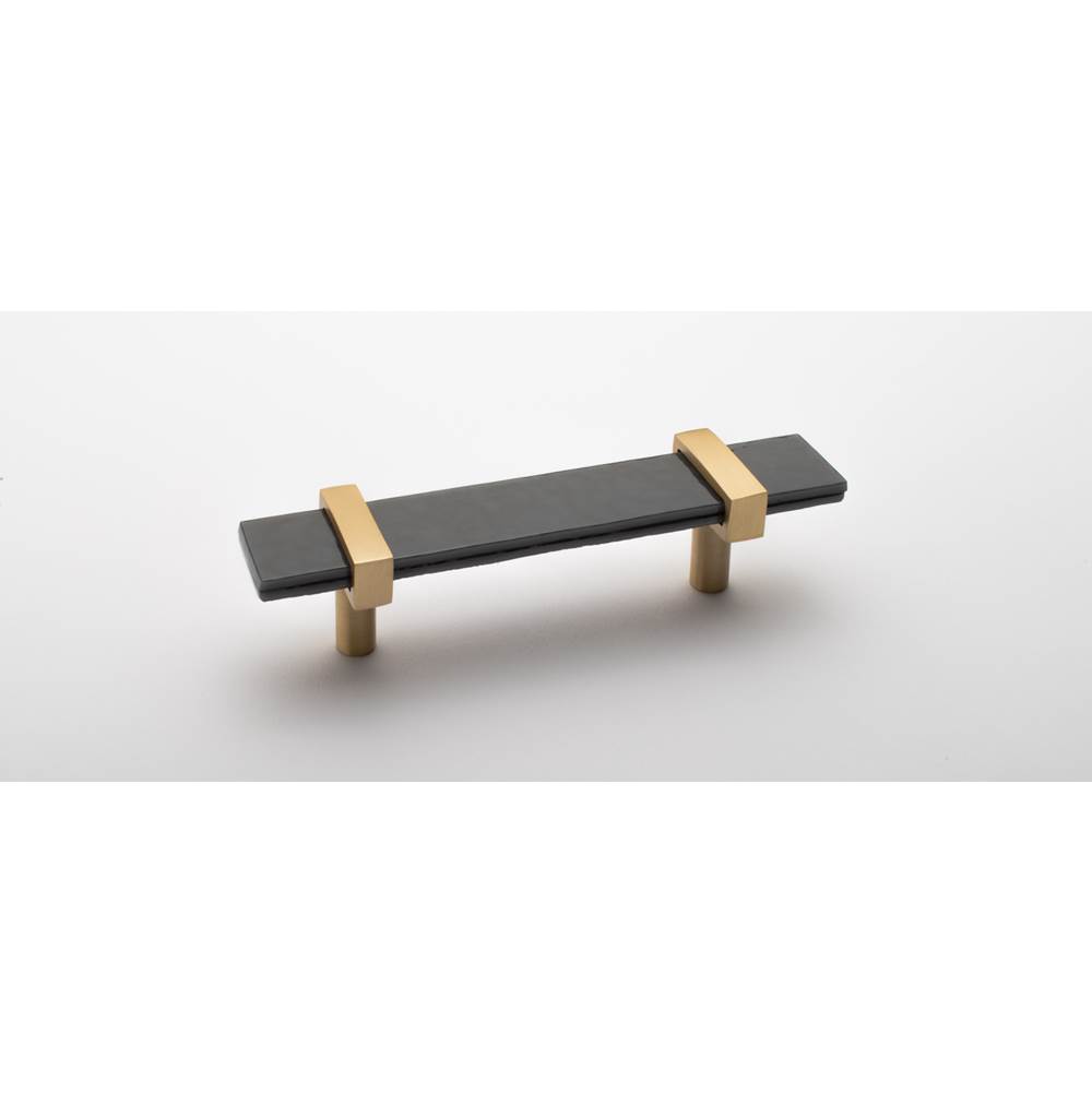 Sietto 5.5'' Adjustable Slate Gray Pull With Satin Brass Base