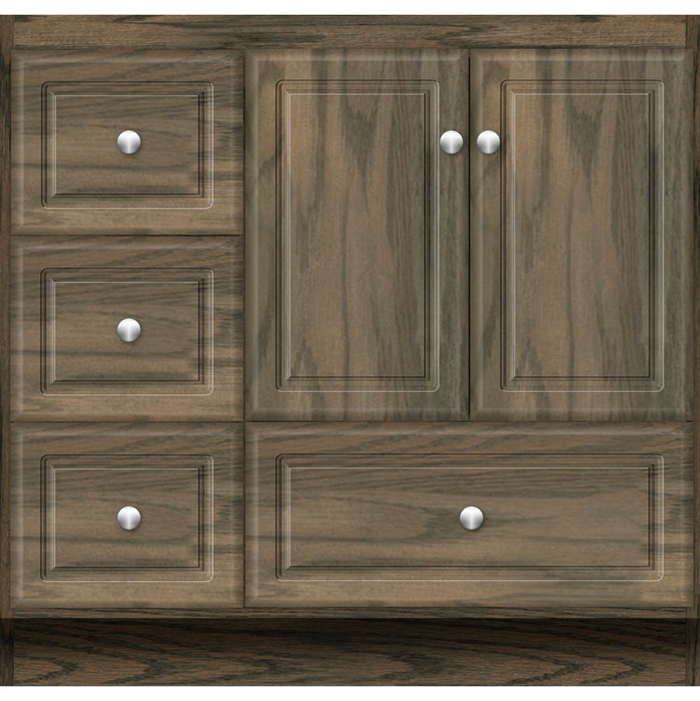 Strasser Woodenworks 36 X 18 X 34.5 Montlake Vanity Ultra Dusky Oak Lh