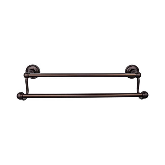 Top Knobs Edwardian Bath Towel Bar 18 Inch Double - Ribbon Bplate Oil Rubbed Bronze