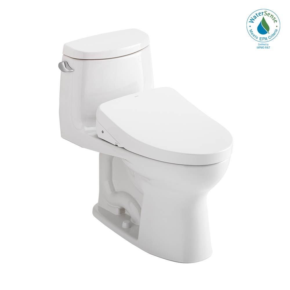 TOTO Toto® Washlet+® Ultramax® II One-Piece Elongated 1.28 Gpf Toilet And Washlet+® S550E Contemporary Bidet Seat, Cotton White