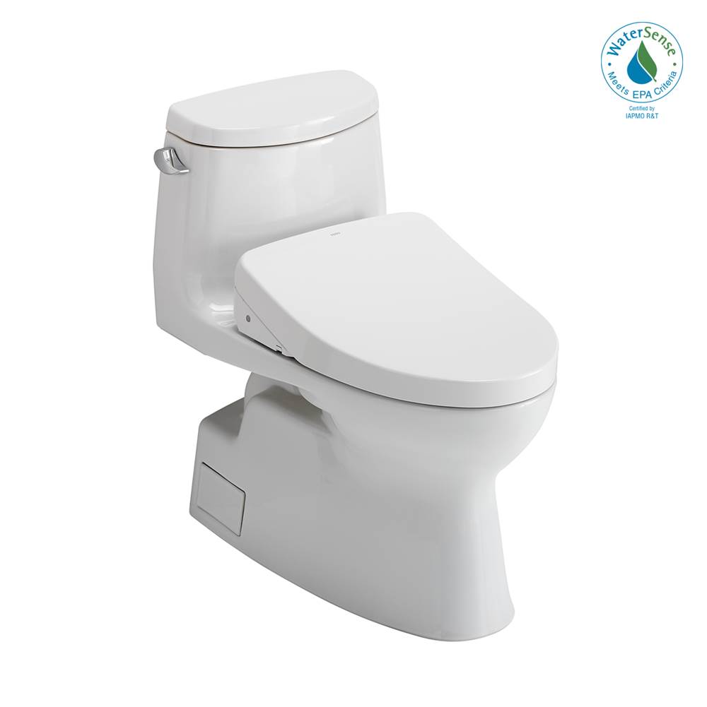 TOTO Toto® Washlet+® Carlyle® II One-Piece Elongated 1.28 Gpf Toilet With Auto Flush Washlet+® S550E Contemporary Bidet Seat, Cotton White