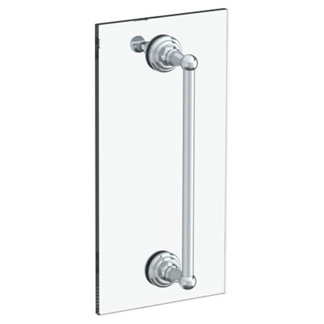 Watermark Rochester 6” shower door pull with knob/ glass mount towel bar with hook