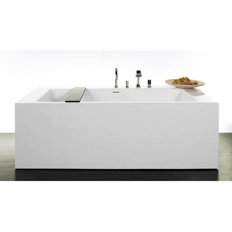 WETSTYLE CUBE BATH 72 X 36 X 24 - 2 WALLS - BUILT IN NT O/F and BN DRAIN - WHITE MATTE