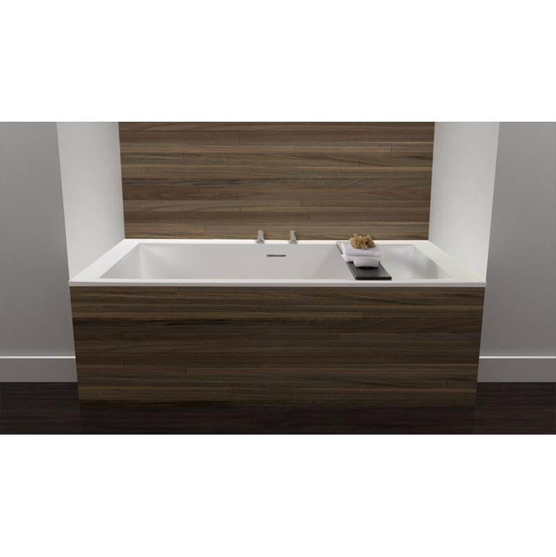 WETSTYLE Cube Bath 60 X 30 X 24 - 2 Walls - Built In Mb O/F & Drain - White True High Gloss