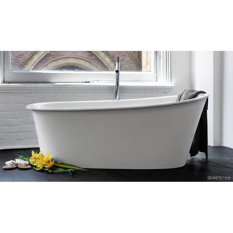 WETSTYLE Tulip Bath 64 X 34 X 25 - Fs  - Built In Nt O/F & Bn Drain - White True High Gloss