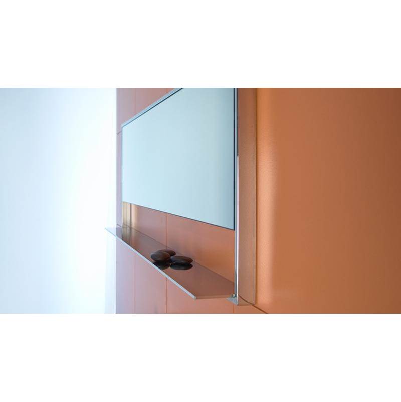 WETSTYLE Mirror - ''C'' - 19 H X 46 W - Stainless Steel Brushed Finish