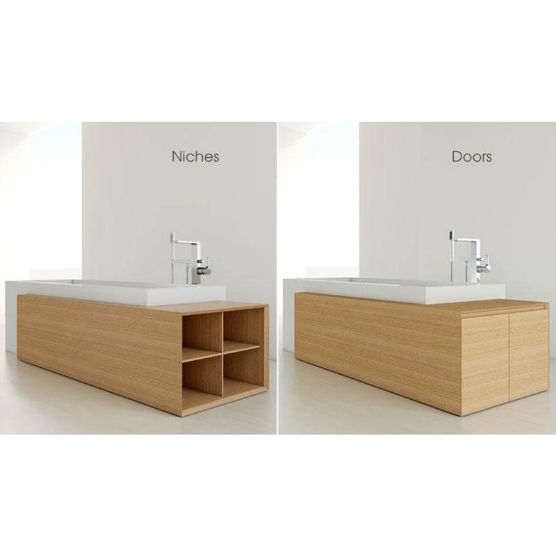 WETSTYLE Furniture ''M'' -  Storage Cube Bath With 4 Niches - Left  - Oak Natural