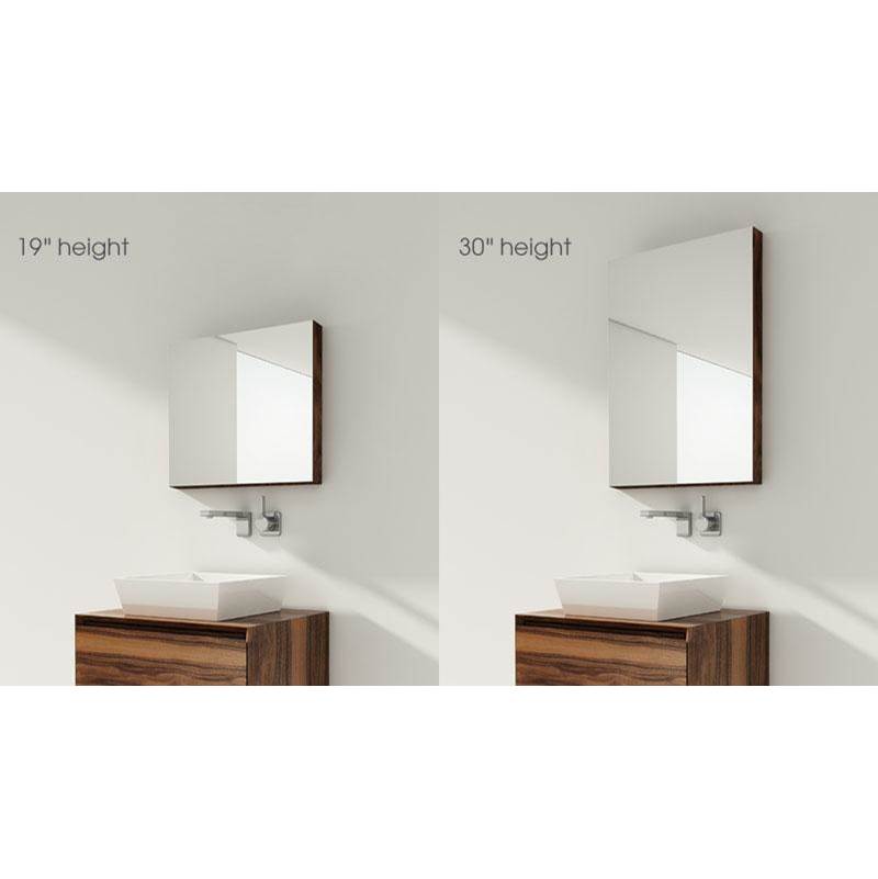 WETSTYLE Furniture ''M'' - Recessed Mirrored Cabinet 22 X 19-1/8 Height - Right Hinges - Walnut Natural No Calico