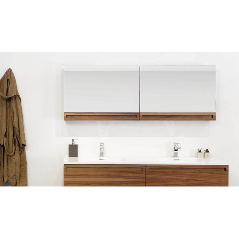 WETSTYLE Furniture Element Rafine - Lift-Up Mirrored Cabinet 48 X 21 3/4 X 6 - Oak Charcoal Plank Effect